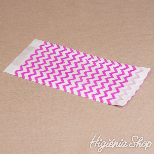 BontaBag 1 kg-os papírtasak lila cikk-cakk design mintával - 200 db