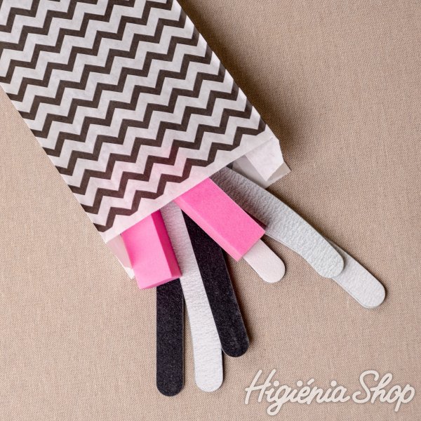 BontaBag 1 kg-os papírtasak fekete cikk-cakk design mintával - 200 db