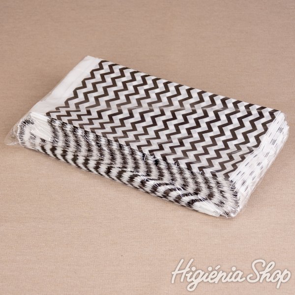 BontaBag 1 kg-os papírtasak fekete cikk-cakk design mintával - 200 db