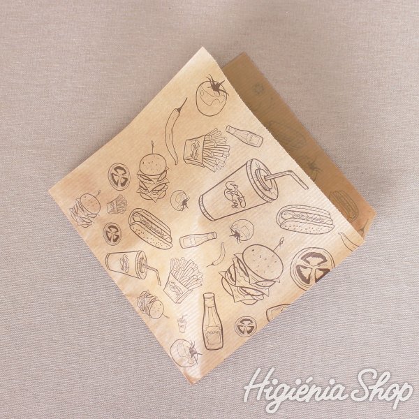 BontaBag Street Food mintás hamburger zacskó / hamburger tasak - 1000 db